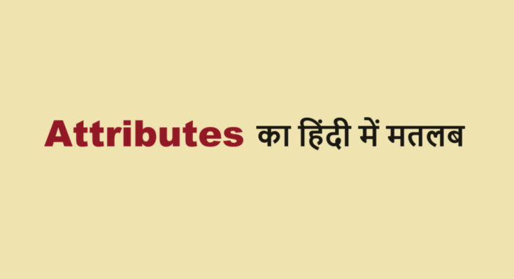 attributes meaning in hindi