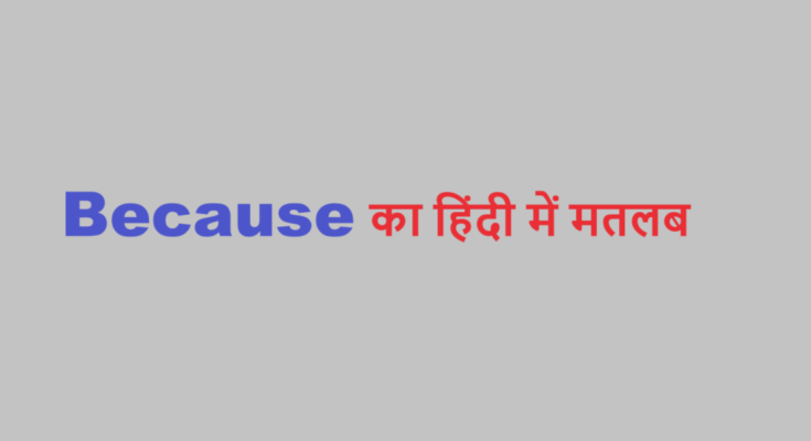because meaning in hindi