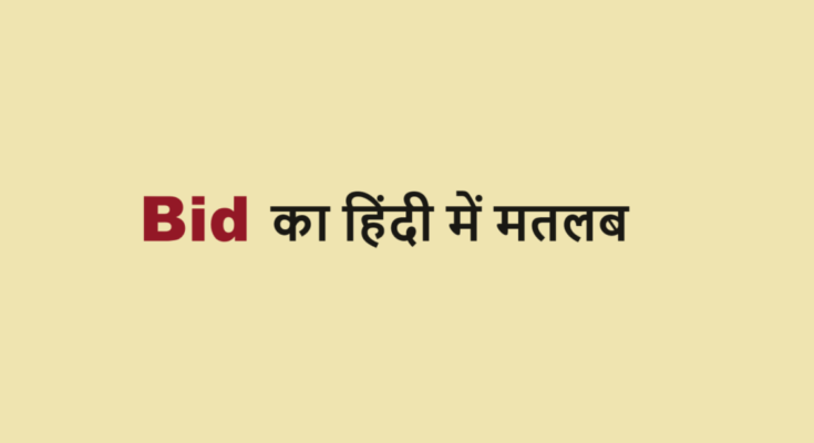 bid meaning in hindi