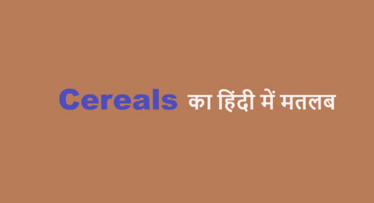 cereals meaning in hindi