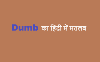 dumb meaning in hindi
