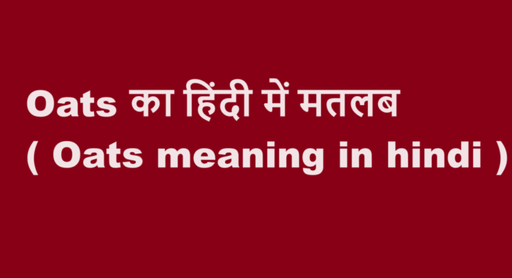oats meaning in hindi