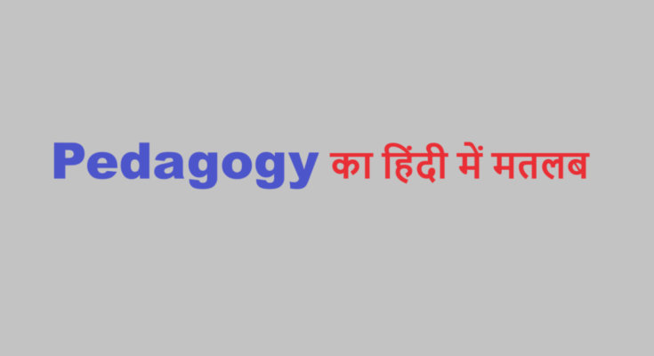 pedagogy meaning in hindi