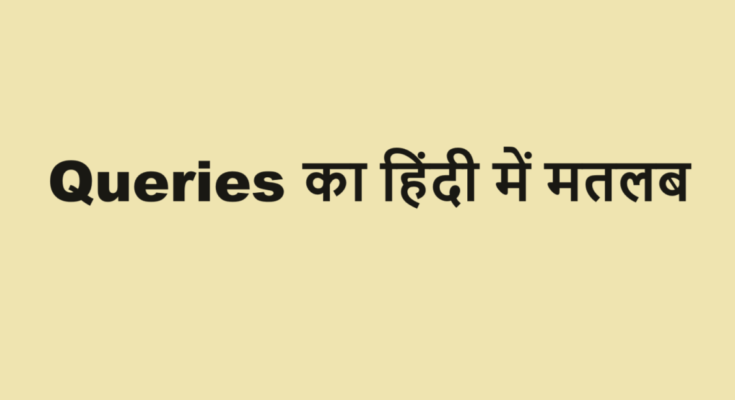 queries meaning in hindi