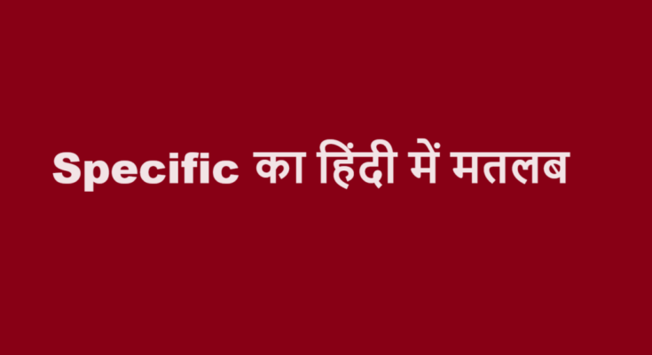 specific meaning in hindi