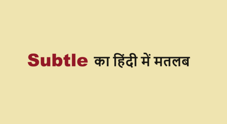 subtle meaning in hindi