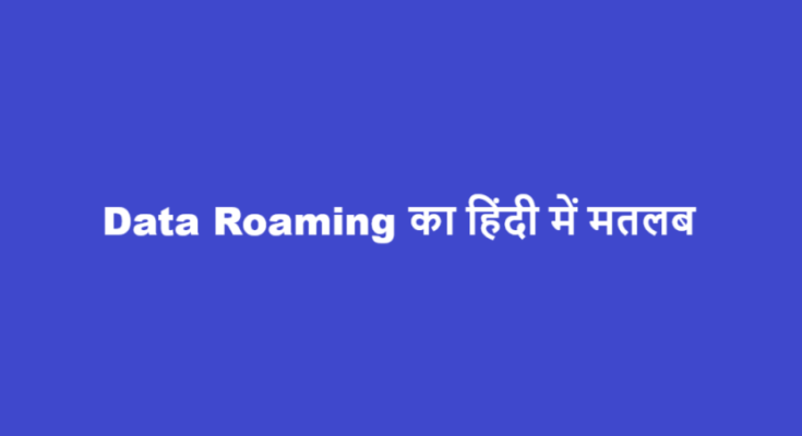 data roaming meaning in hindi