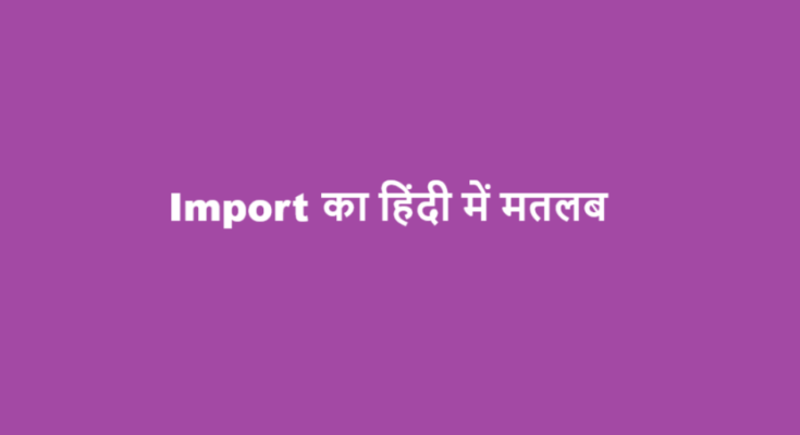 import meaning in hindi