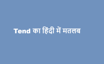 tend meaning in hindi